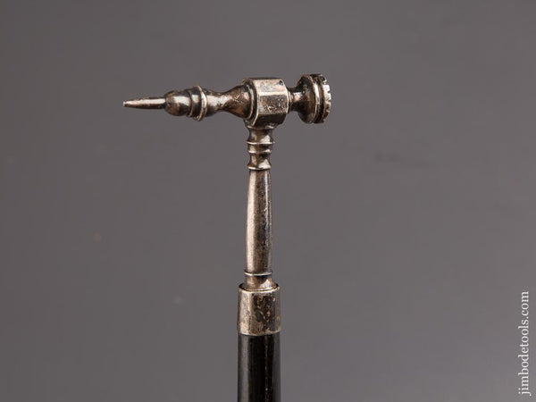 Lovely Ebony Handled Silver Barrister's Wax Seal Hammer - 84527