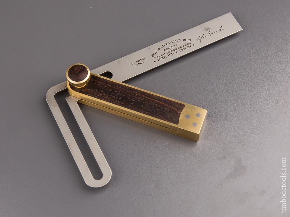1997 BRIDGE CITY TOOL WORKS TB-4 Rosewood & Brass Complimentary Angle Bevel - 84535