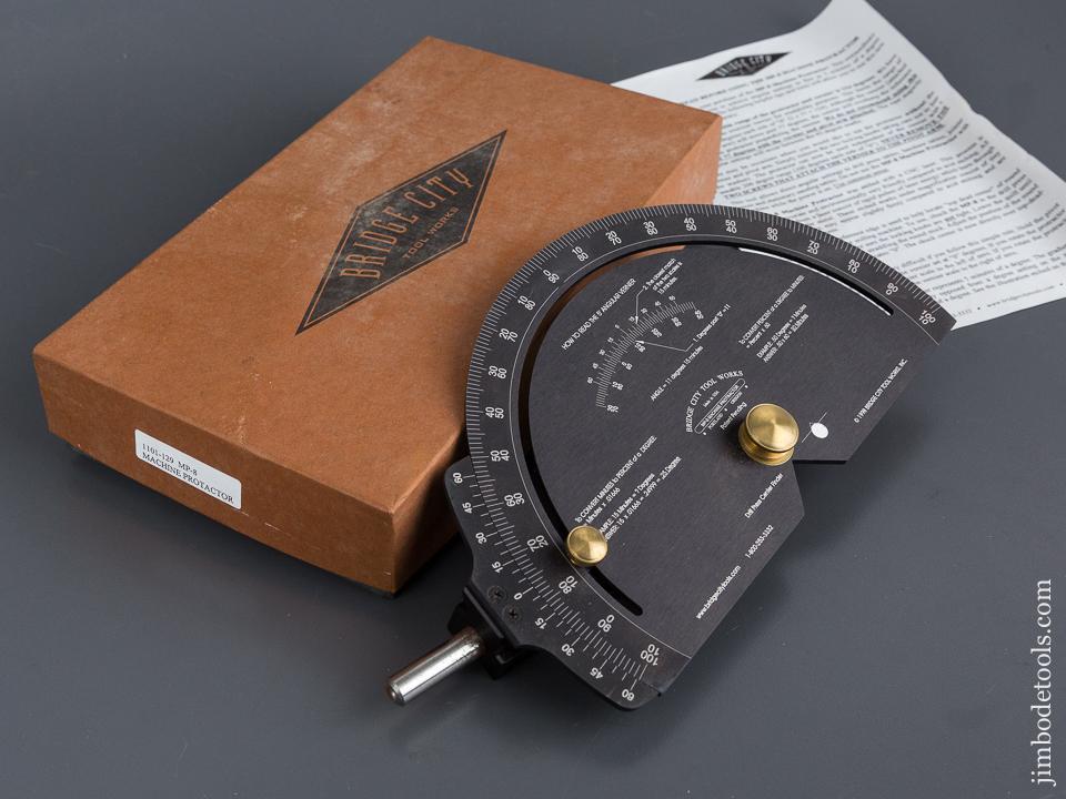 1998 BRIDGE CITY TOOL WORKS MP-8 Machine Protractor in Original Box - 84586