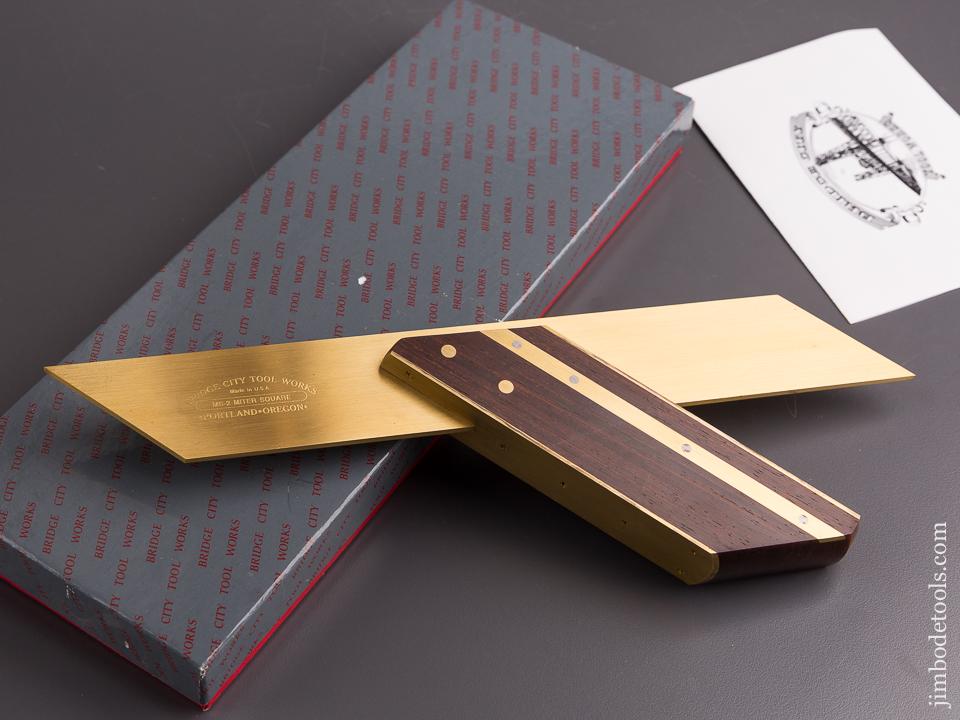 RARE Rosewood BRIDGE CITY TOOL WORKS MS-2 Miter Square in Original Box - 84589