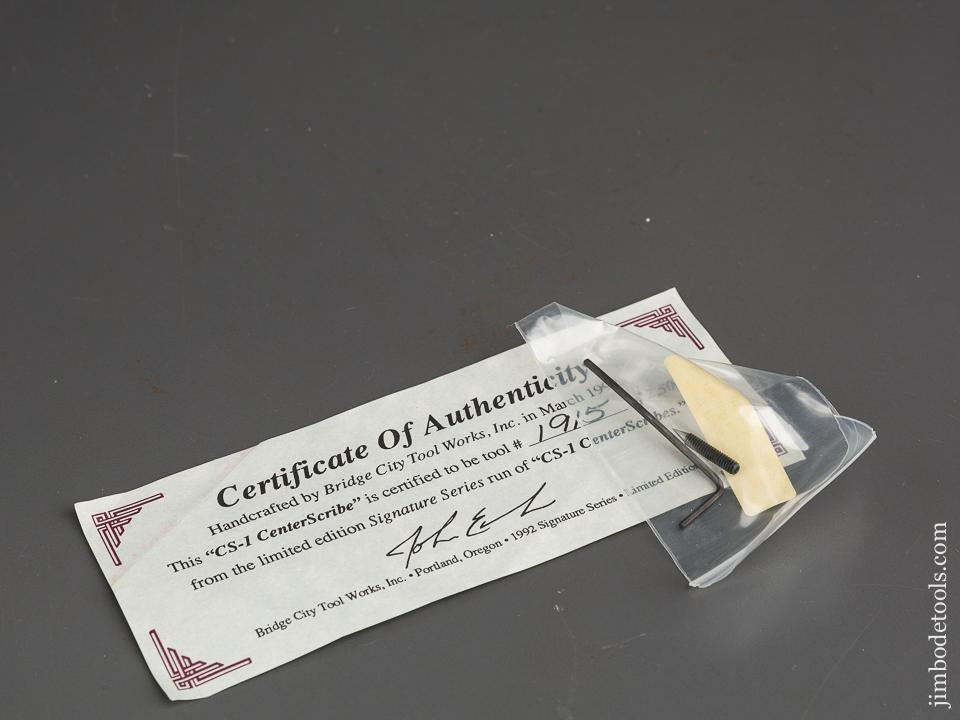 1992 BRIDGE CITY TOOL WORKS CS-1 Center Scribe in Original Box - 84621