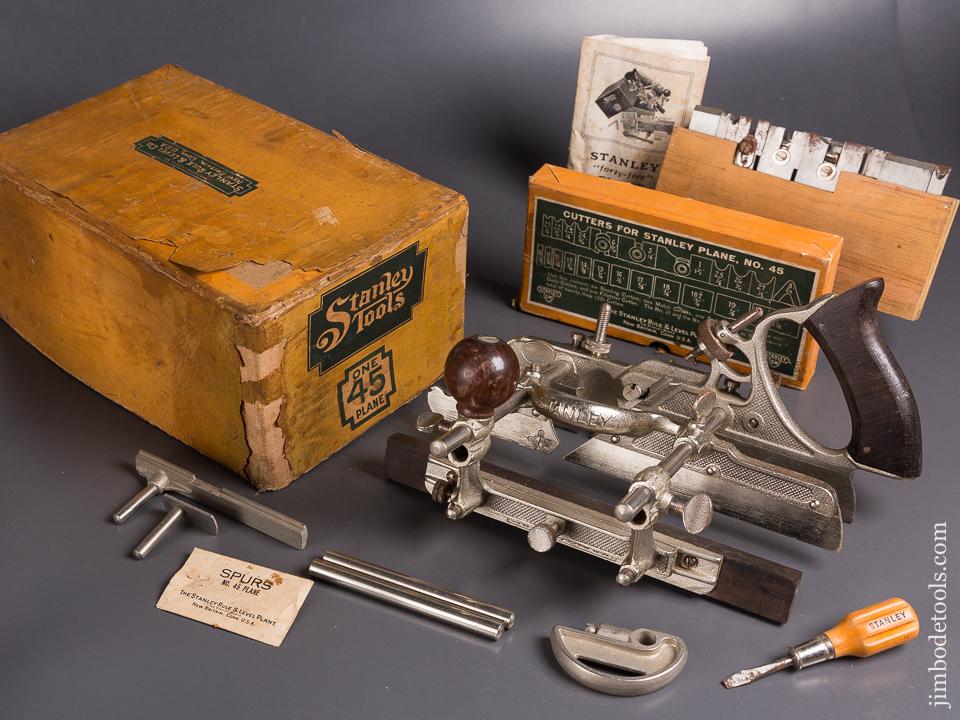 STANLEY NO. 45 Combination Plane 100% Complete in its Original Box SWEETHEART Used Once! - 84626