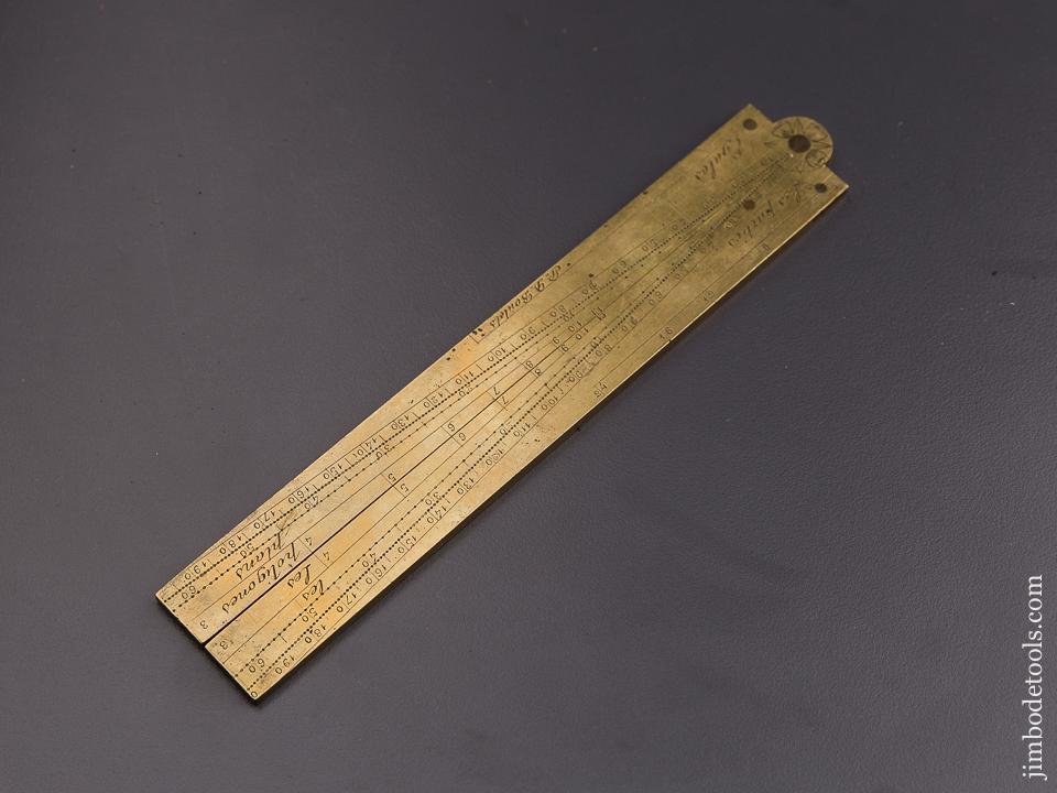 FINE and Fancy! 18th Century French Folding Twelve inch Brass Sector Rule - 84634