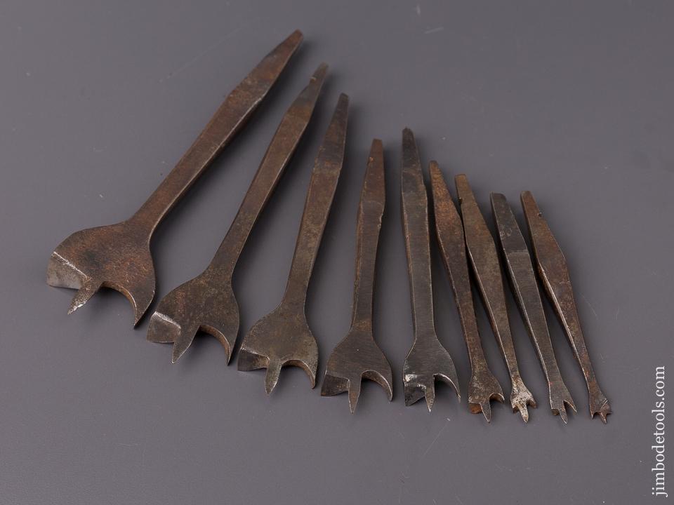 Working Set of Nine 19th Century Center Bits for Bit Brace - 84641