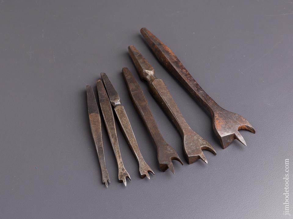 Working Set of Six 19th Century Center Bits for Bit Brace - 84648