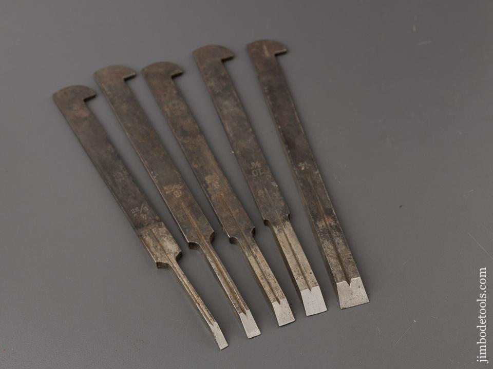 Set of Five Numbered Plow Plane Irons NEW OLD STOCK - 84662