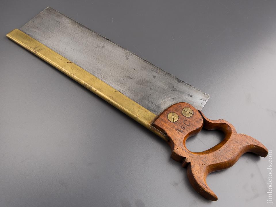 12 point 14 inch Crosscut W.R. FLETCHER Brass Back Saw circa 18521940 Chelsea, London — 84689