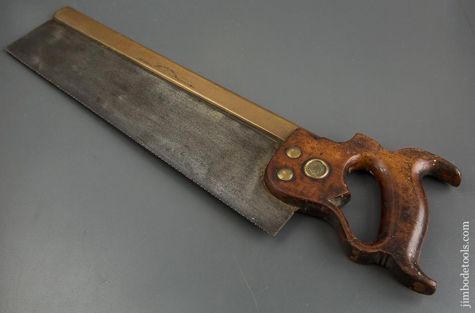 Rare! DISSTON 13 point 14 inch Crosscut Brass Back Carcass Saw - 84721