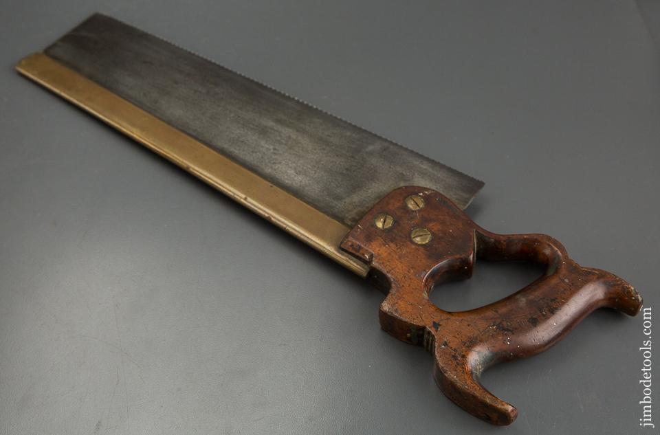 Rare! DISSTON 13 point 14 inch Crosscut Brass Back Carcass Saw - 84721