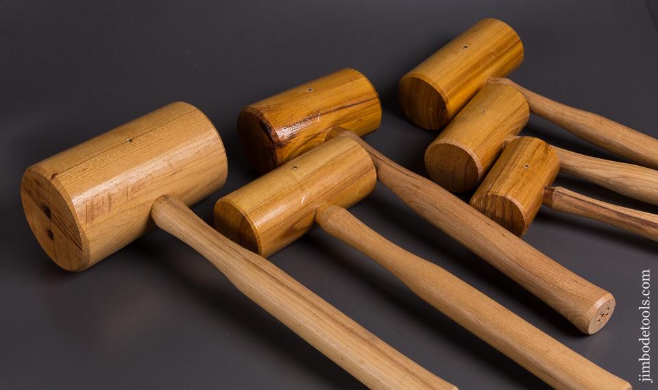 Unusual MINT Graduated Set of Six Hickory Mallets by LINK STAR INDIANA - 84726