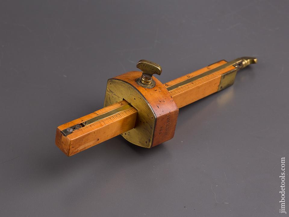 Lovely 8 1/2 inch Boxwood & Brass Mortise Gauge - 84758