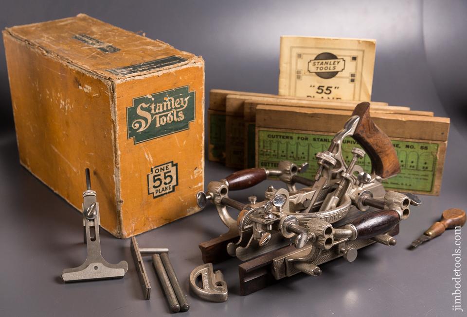 STANLEY No. 55 Combination Plane 100% COMPLETE Type 12 circa 1915-20 in Original Box -  84772