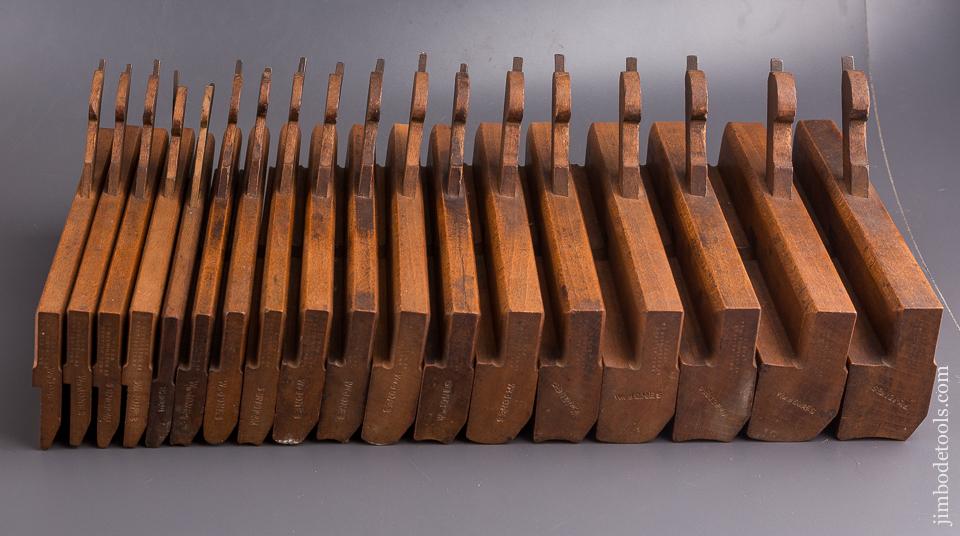 Crisp Skewed Set of Hollows & Rounds Moulding Planes by Edward James BIRCH London circa 1875-1905 EVENS - 84773