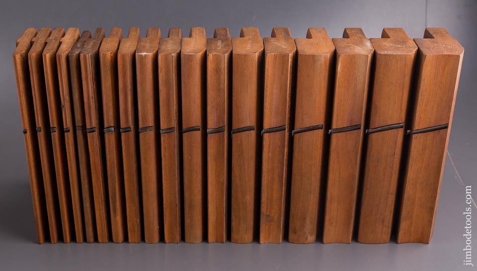 Crisp Skewed Set of Hollows & Rounds Moulding Planes by Edward James BIRCH London circa 1875-1905 EVENS - 84773