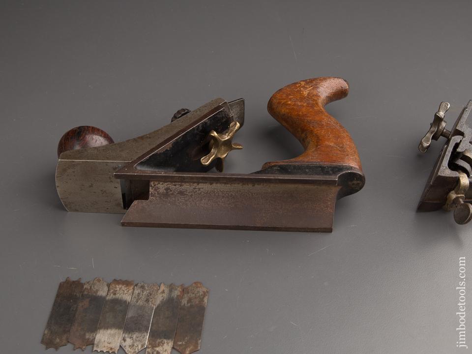 TRAUT Patent  April 21, 1885 STANLEY No. 72 1/2 Chamfer Plane with RARE Beading Attachment and ALL Six Beading Cutters! - 84778