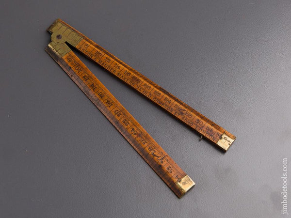 Adorable Six inch Boxwood & Brass ASTON & MANDER Tailor's Square - 84823U