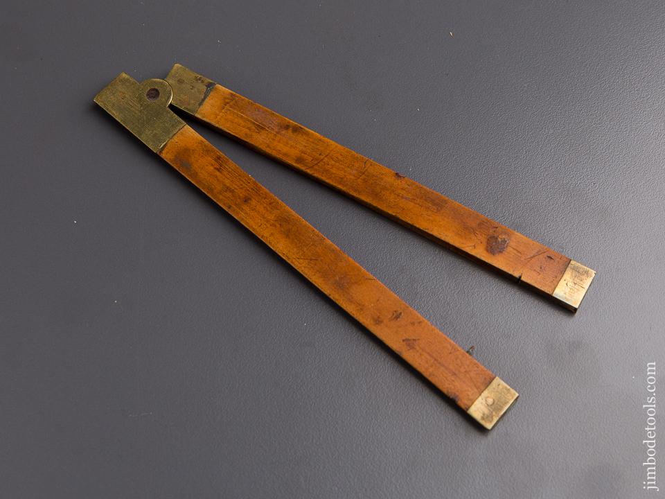 Adorable Six inch Boxwood & Brass ASTON & MANDER Tailor's Square - 84823U