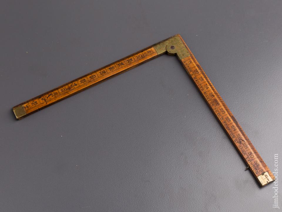 Adorable Six inch Boxwood & Brass ASTON & MANDER Tailor's Square - 84823U