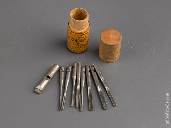 FULL Set of Eight YANKEE Bits with Chuck Adaptor to 9/32 inch in Original Case - 84876