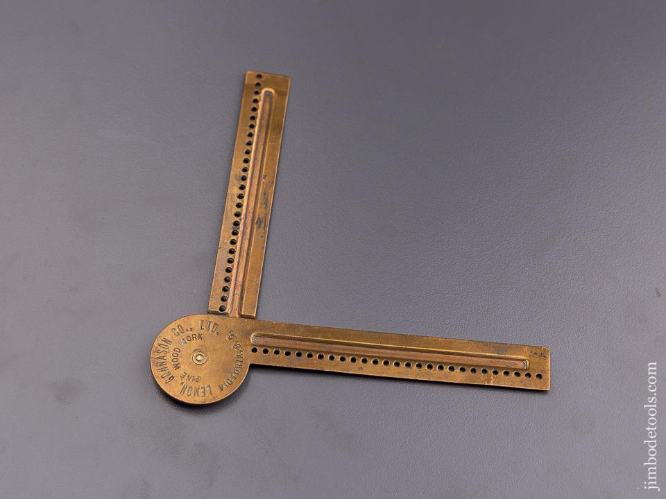 4 1/2 inch LEMON, GONNASON & CO Brass Graduated Bevel Angle Gauge - 84890