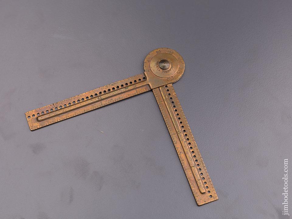 4 1/2 inch LEMON, GONNASON & CO Brass Graduated Bevel Angle Gauge - 84890