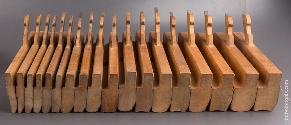 Crisp FINE Set of 18 Hollows & Rounds Molding Planes by JOSIAH KING 373 BOWERY NEW YORK circa 1835-87 FINE - 84897