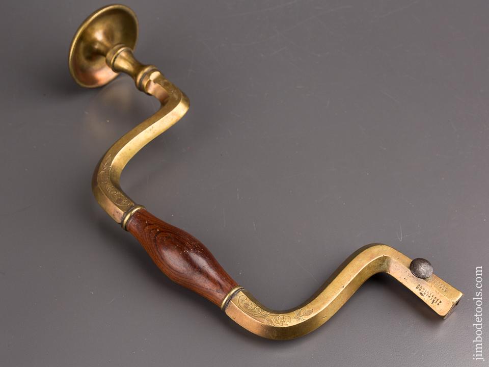 Sensational" HORTON SHEFFIELD" "NOVETH 1850" Brass and Rosewood Engraved Bit Brace - 96092