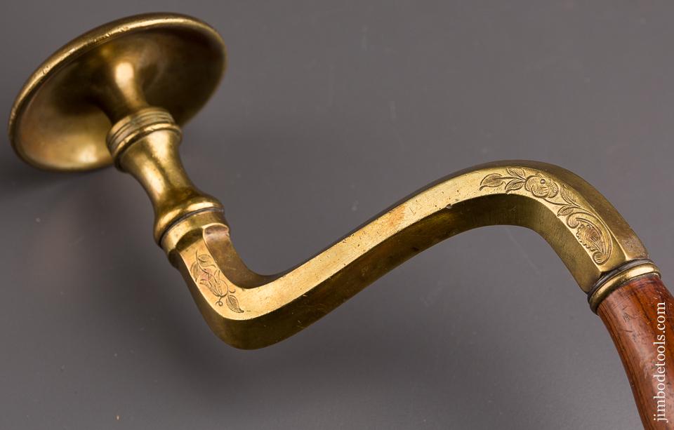 Sensational" HORTON SHEFFIELD" "NOVETH 1850" Brass and Rosewood Engraved Bit Brace - 96092