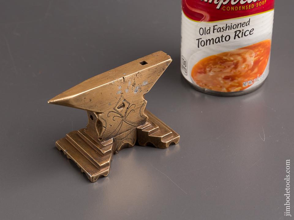 Gorgeous File Worked and Engraved Brass Anvil - 84928U