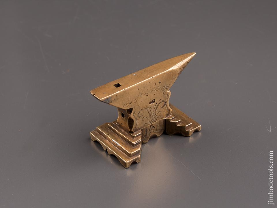 Gorgeous File Worked and Engraved Brass Anvil - 84928U