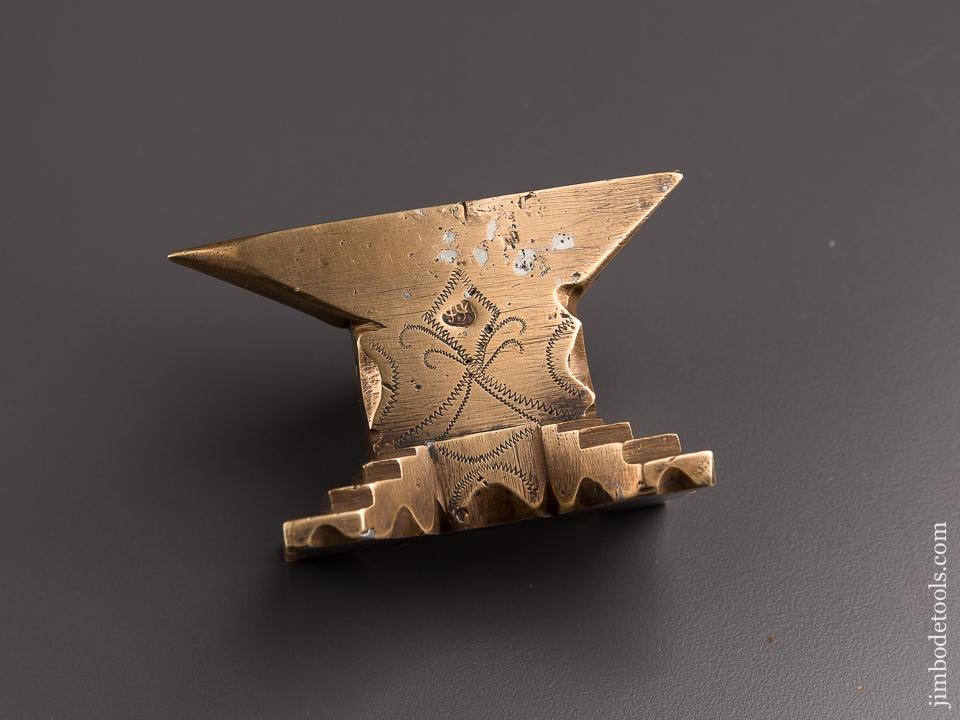 Gorgeous File Worked and Engraved Brass Anvil - 84928U