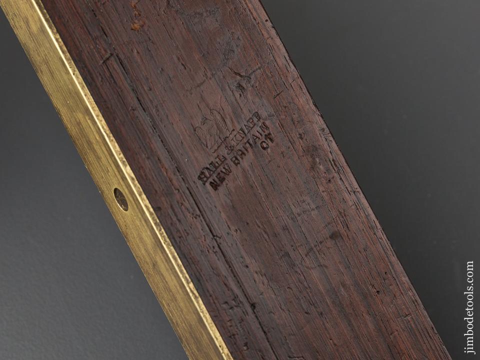 Phenomenal! 18 inch Rosewood & Brass Try Square by HALL & KNAPP NEW BRITAIN, CT with Eagle Stamp! - 84929