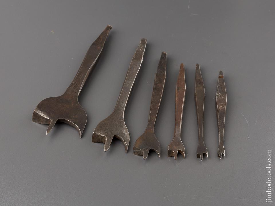 Working Set of Six 19th Century Center Bits for Bit Brace - 84936