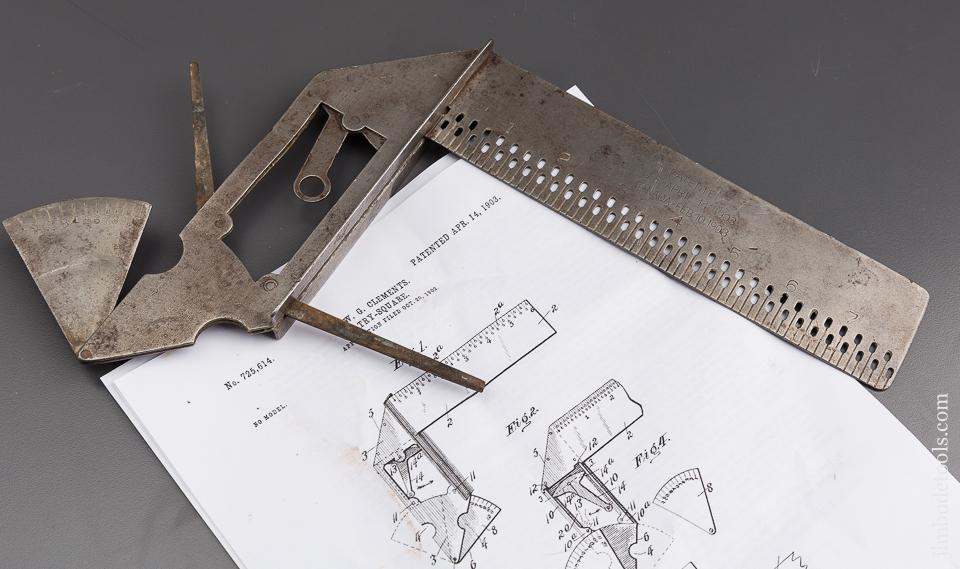 CLEMENTS Patent April 14, 1903 Try Square Combination Tool - 84955