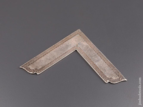 Lovely Four inch Engraved Silver Plated Masonic Type Square - 84985U
