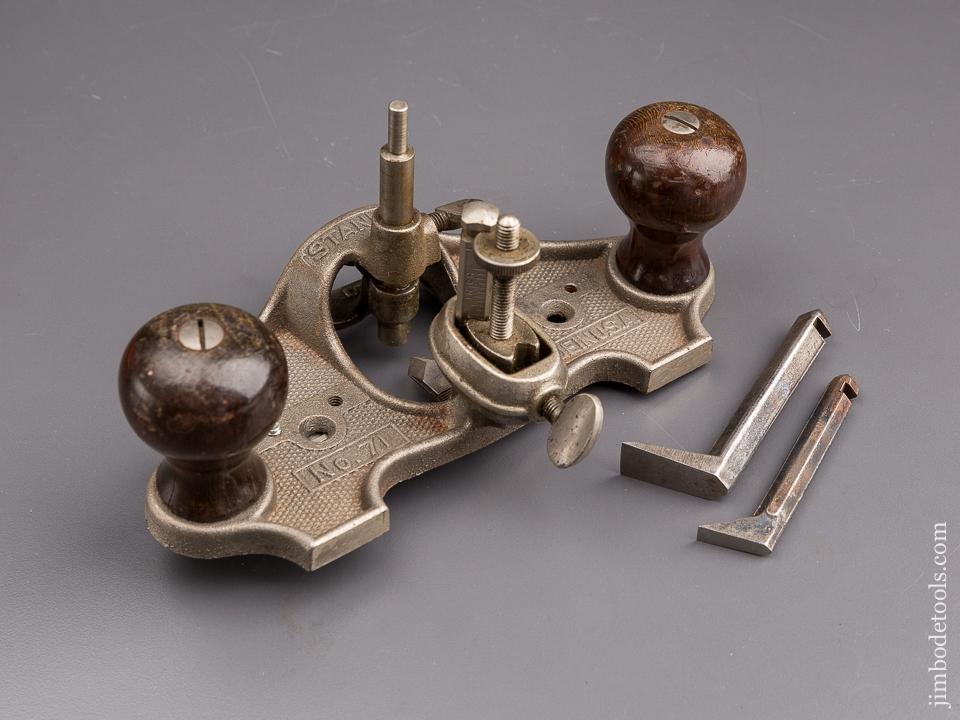 Rare! STANLEY No. 71 Router Plane 100% COMPLETE with Rosewood Knobs - 84988