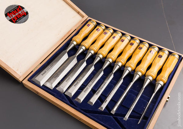 FREUD No. WC-110 Set of Ten Woodworking Chisels with Decals in Original Box - 85005