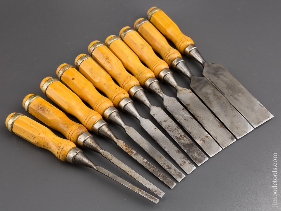Set of Ten FREUD Bevel Back Chisels with Decals in Original Box - 85007