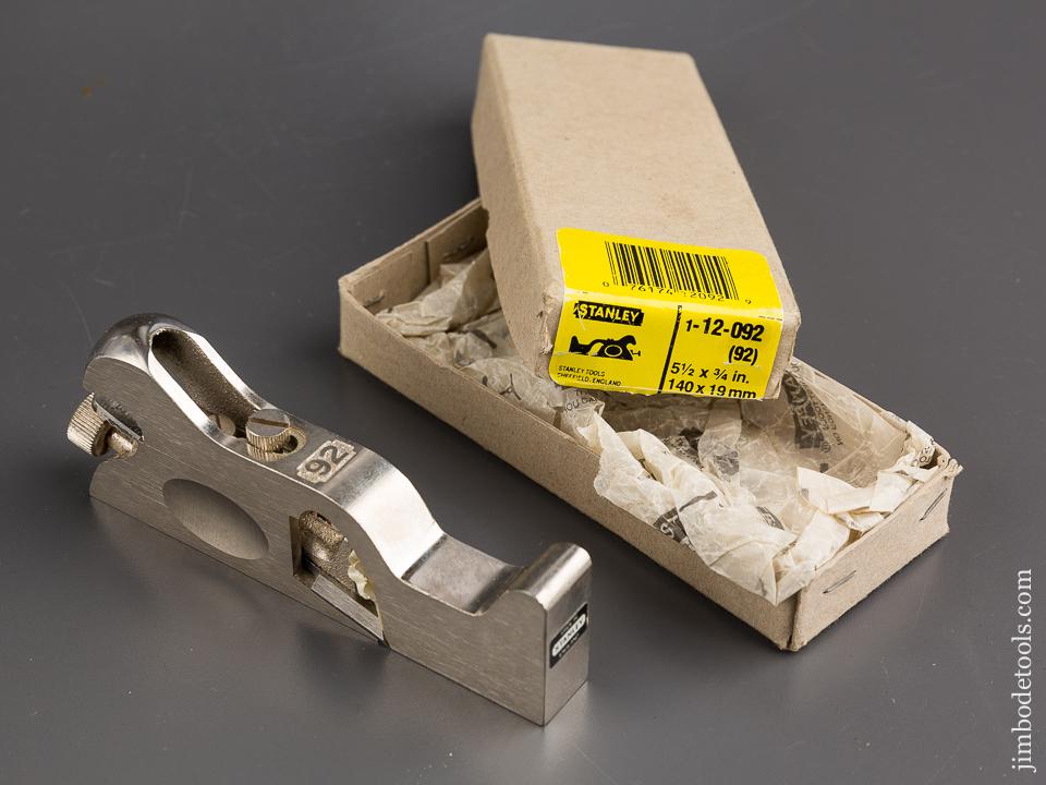 STANLEY No. 92 Cabinet Maker's Rabbet Plane MINT in Original Box - 85012