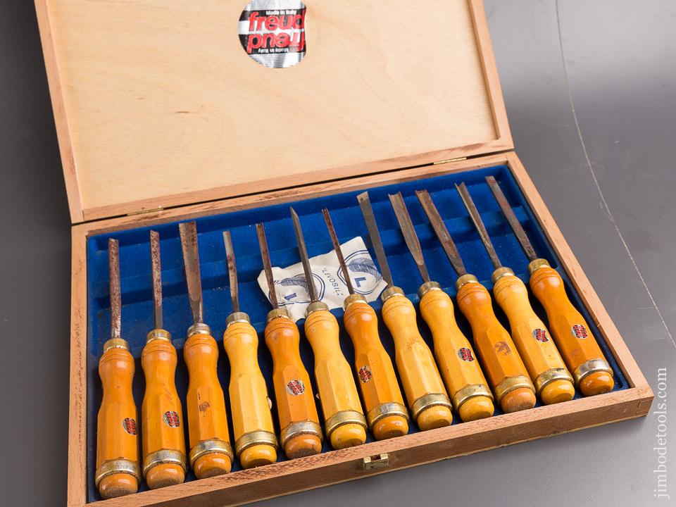 Set of Twelve FREUD Caving Gouges in Original Box with Decals! - 85020