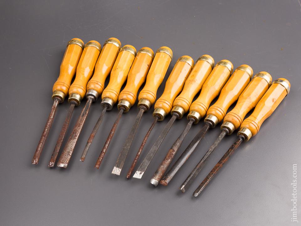Set of Twelve FREUD Caving Gouges in Original Box with Decals! - 85020