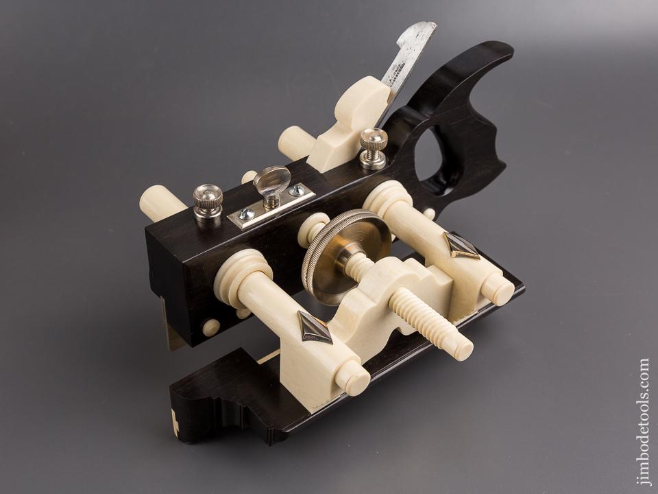 Spectacular! Ebony & Faux Ivory SANDUSKY Center Wheel Plow Plane by JIM LEAMY - 85032R