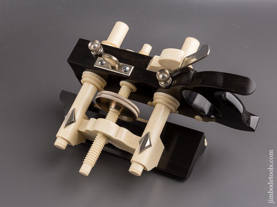 Spectacular! Ebony & Faux Ivory SANDUSKY Center Wheel Plow Plane by JIM LEAMY - 85032R