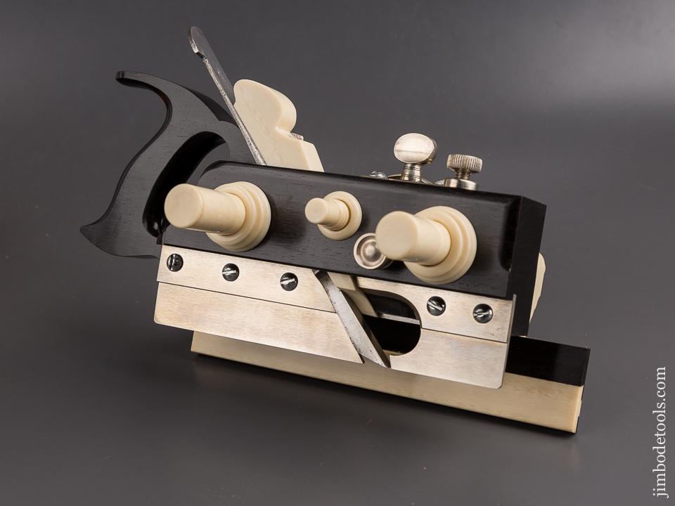 Spectacular! Ebony & Faux Ivory SANDUSKY Center Wheel Plow Plane by JIM LEAMY - 85032R