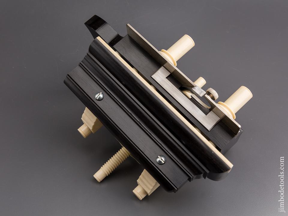 Spectacular! Ebony & Faux Ivory SANDUSKY Center Wheel Plow Plane by JIM LEAMY - 85032R