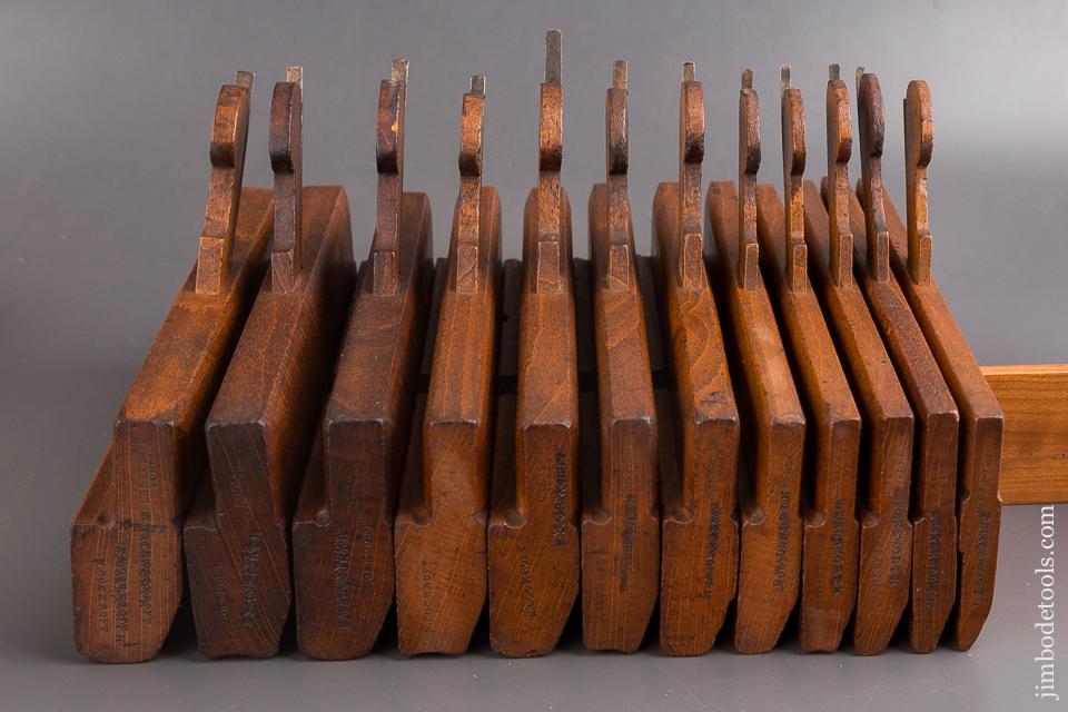 Clean User Set of Twelve Hollows & Rounds Moulding Planes by WALKER YORK circa 1818-67 - 85034