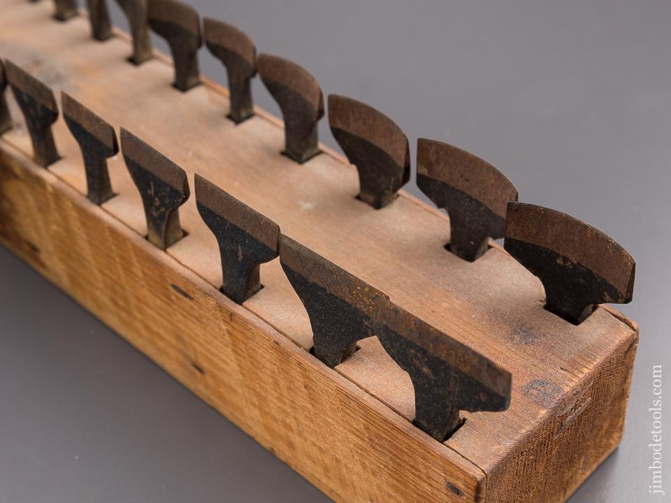 Fantastic Set of 36 Mostly UNUSED Leather Punches in Stand - 85073R