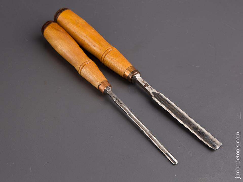 New Old Stock Pair of 3/16" and 1/2" Buck Brothers Gouges -85098