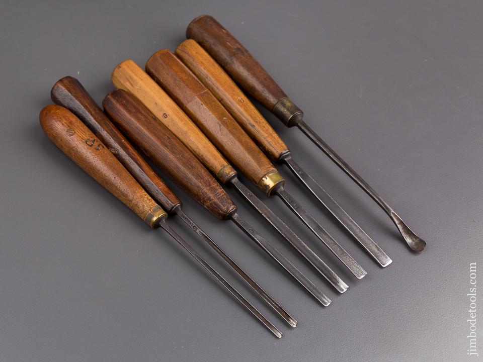 Set of Seven Clean ADDIS Carving Chisels - 85101