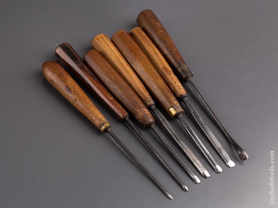 Set of Seven Clean ADDIS Carving Chisels - 85101